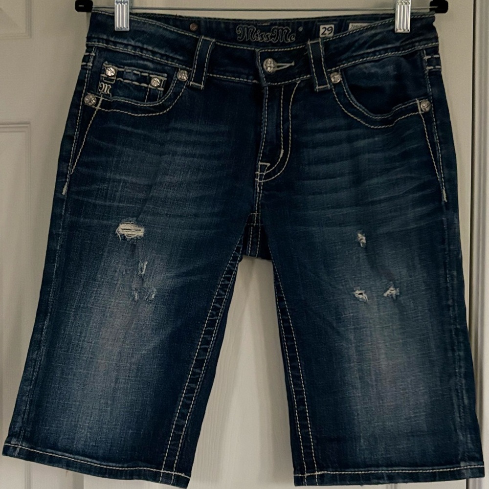 Miss Me Dark Blue Denim Shorts